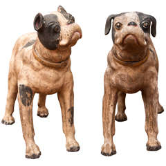 Lifelike Painted Terracotta Dogs (Indoor Use Only)