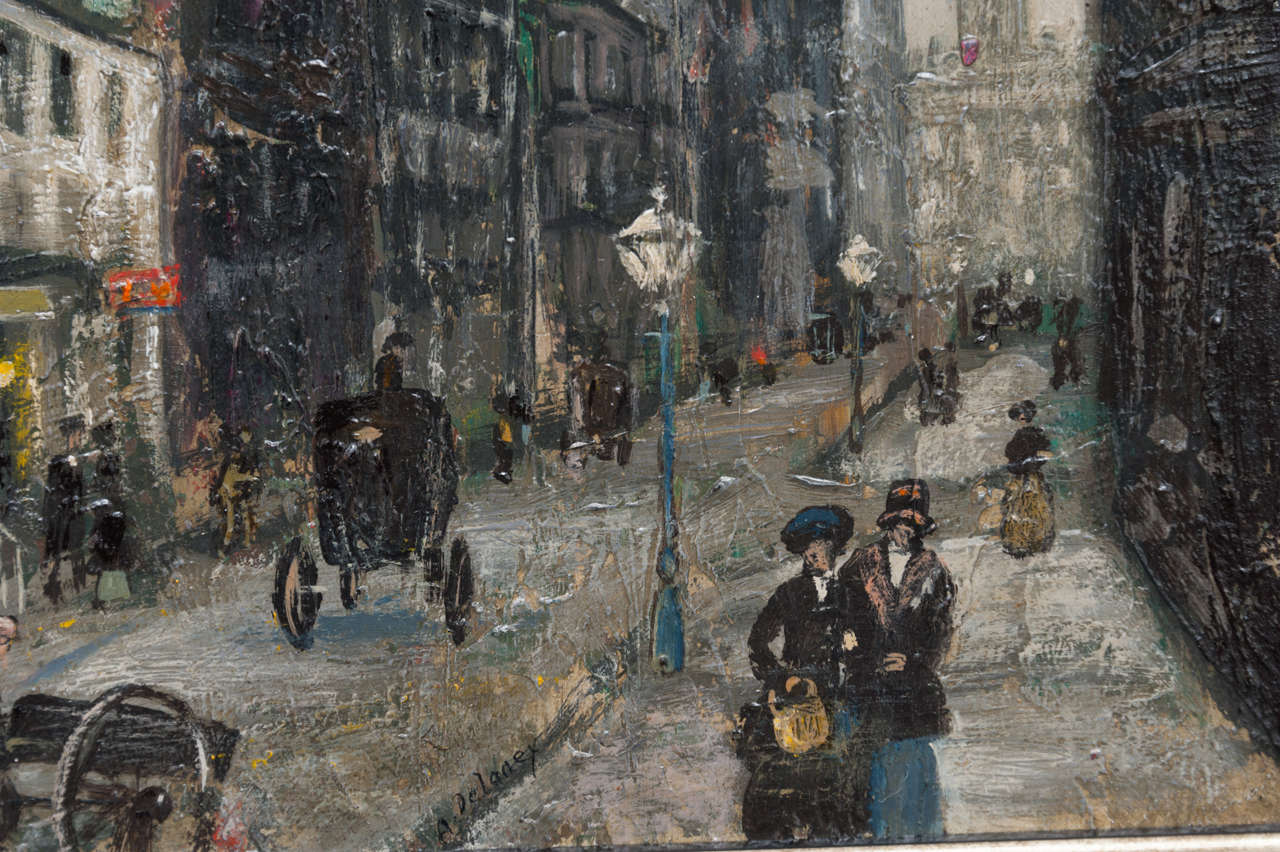 Arthur Delaney oil on board painting of Manchester Cathedral, England