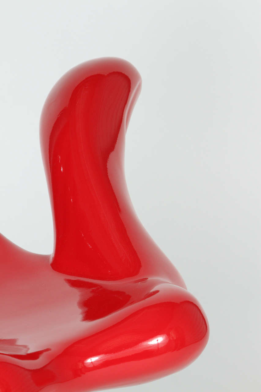 red hand chair