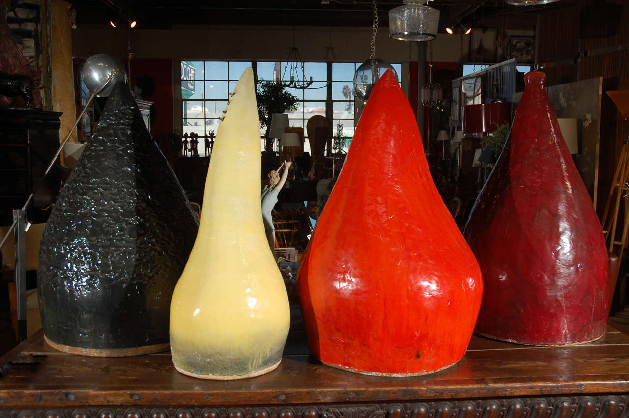 set of four large abstract ceramic fountains