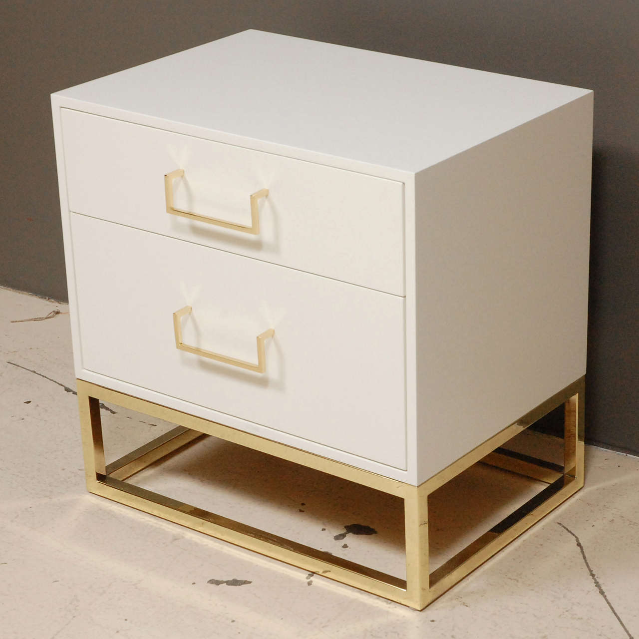 American Madison Nightstands with Brass Base by Lawson-Fenning