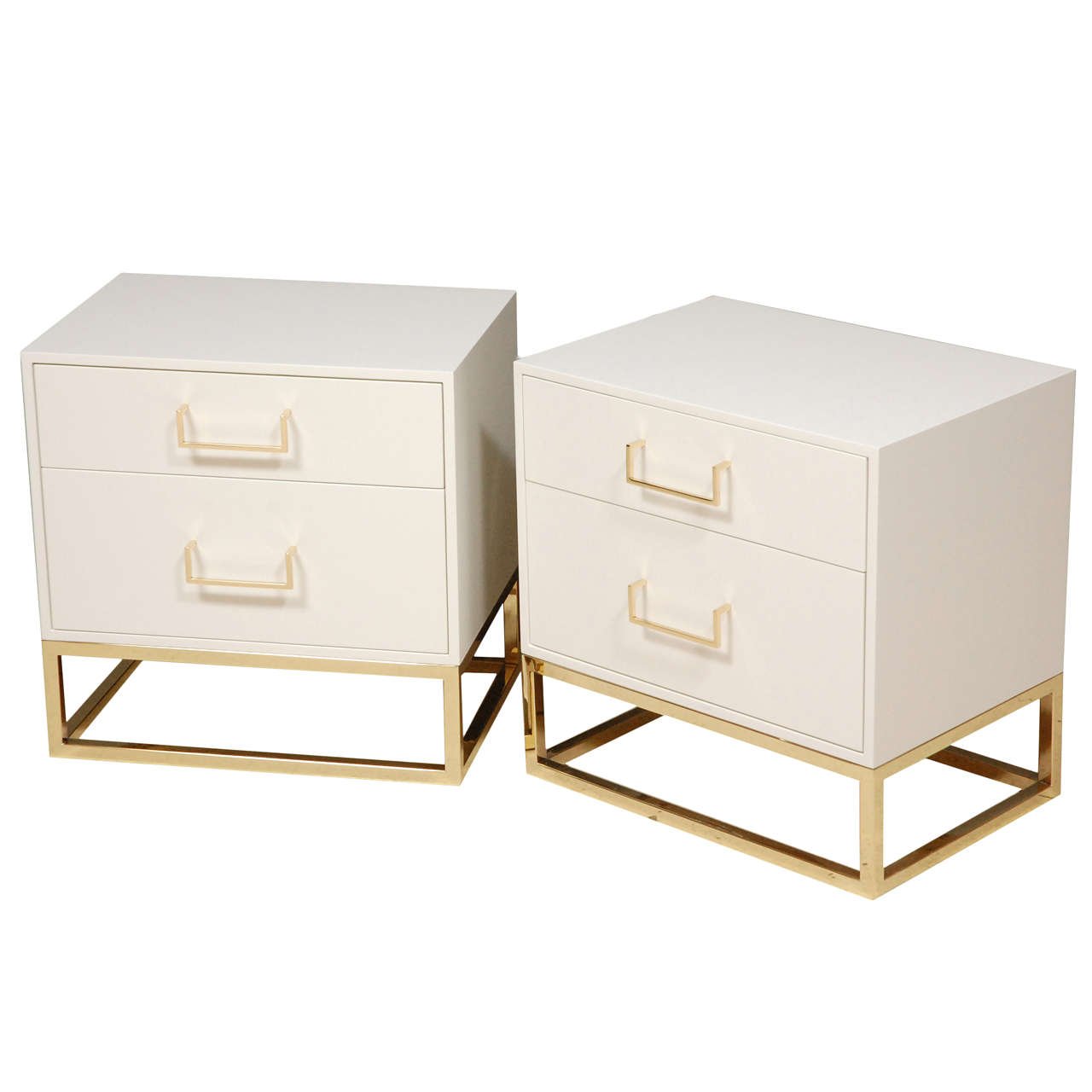 Madison Nightstands with Brass Base by Lawson-Fenning