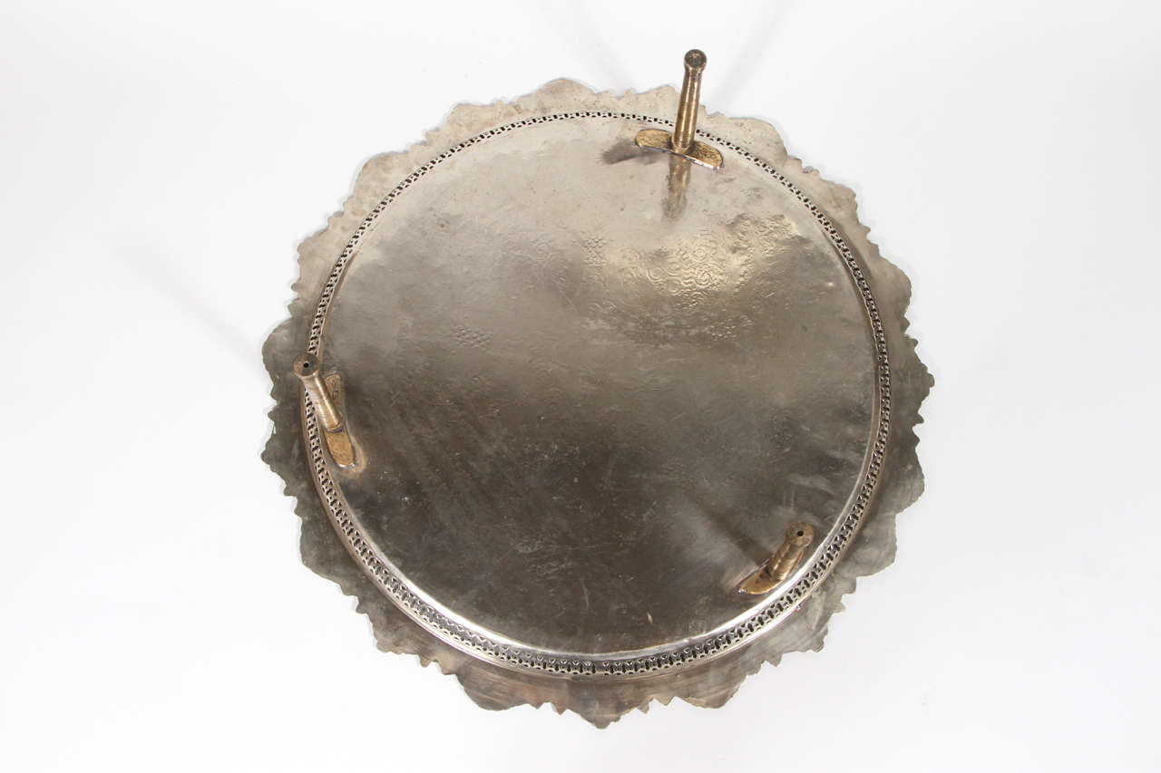 Brass Moroccan Silver Serving Tray