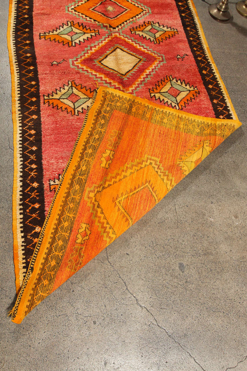 Vintage Moroccan Tribal Rug Runner Matisse Style In Excellent Condition In North Hollywood, CA