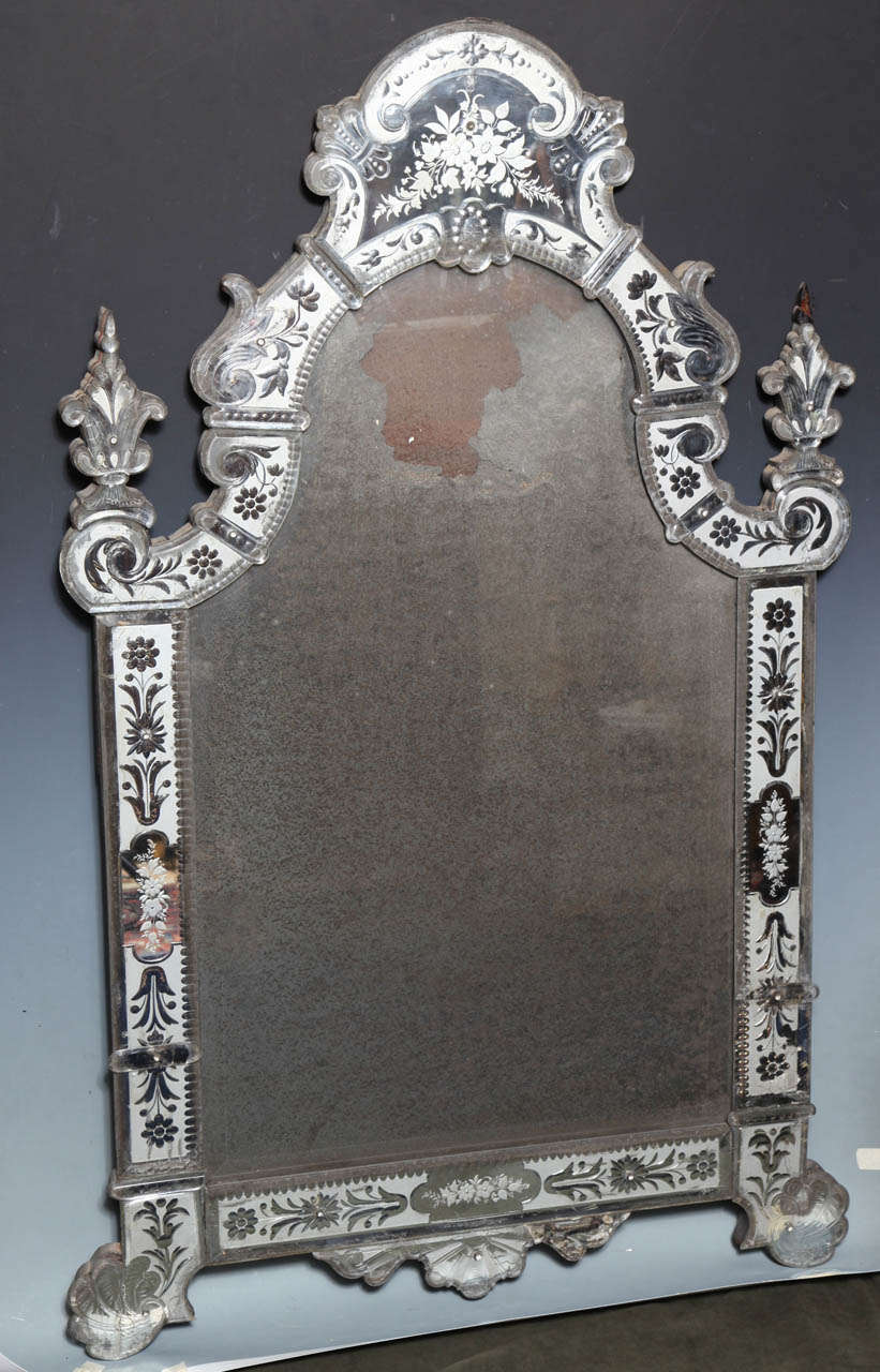 Glass Exceptionally Fine Pair of Oversized Early Venetian Mirrors