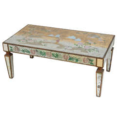 Chinoiserie Mirrored Verre Eglomise Cocktail Table