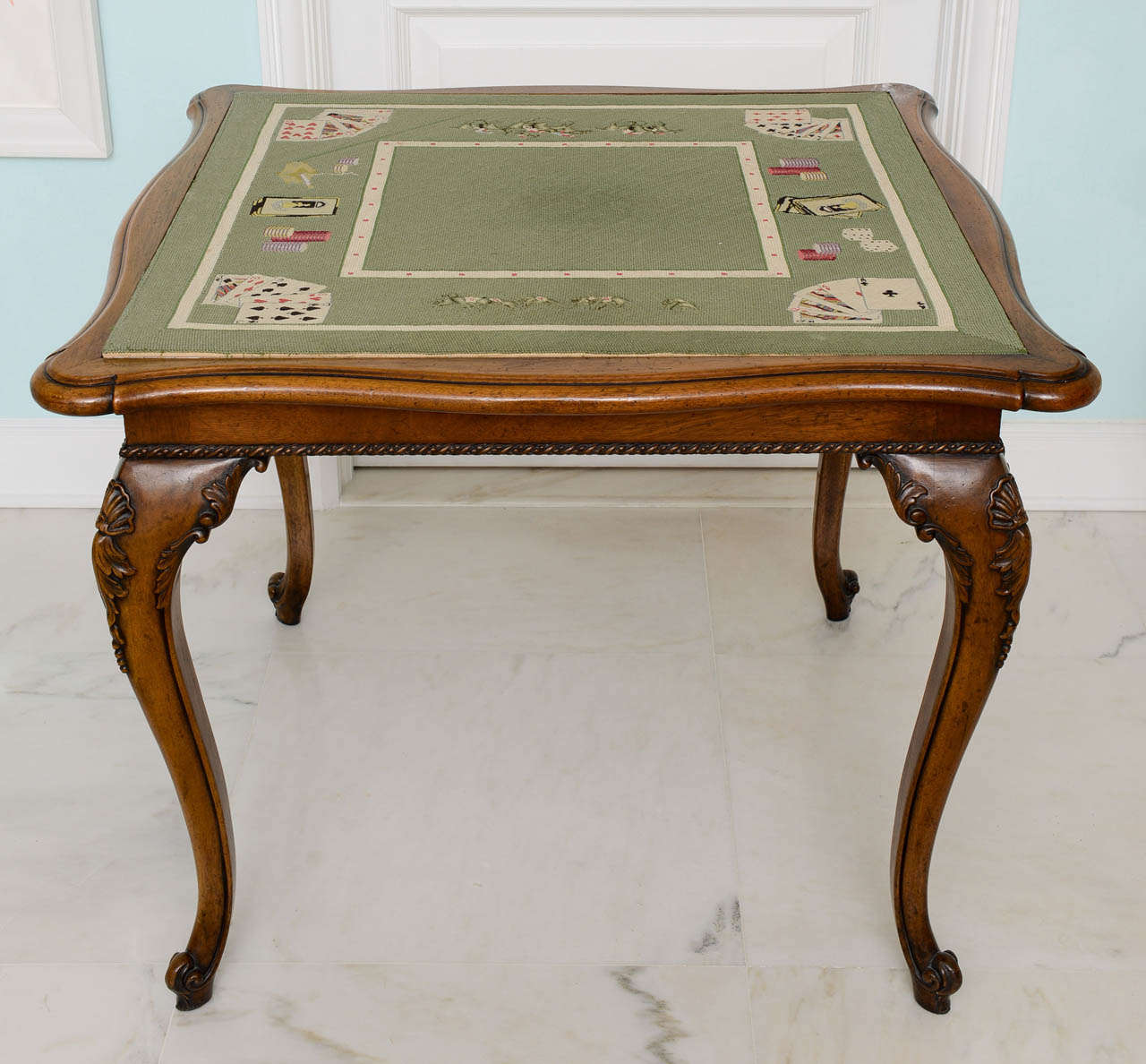 British Rare George III Walnut Concertina-Action Game Table