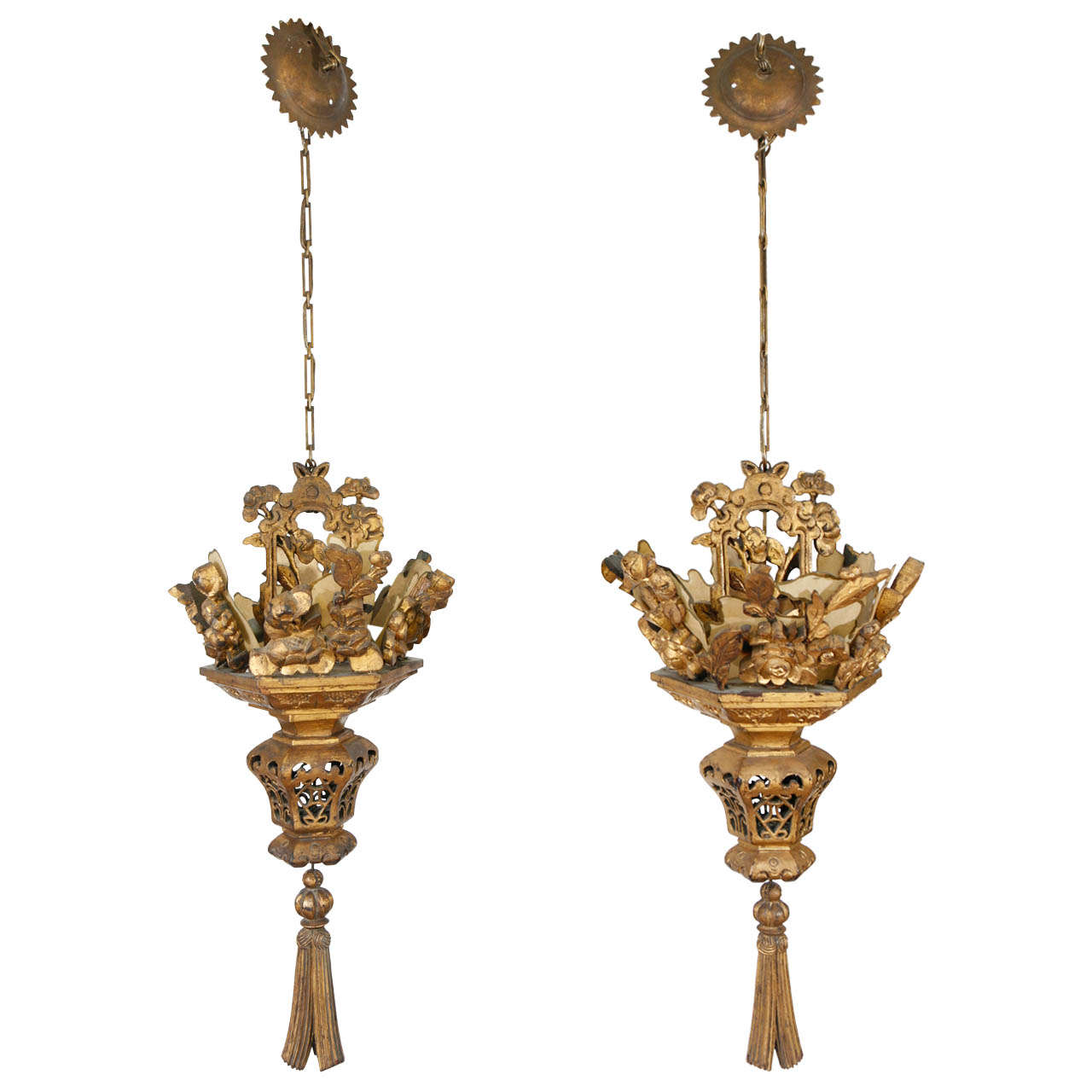 Pair of Chinese Style Chandeliers For Sale