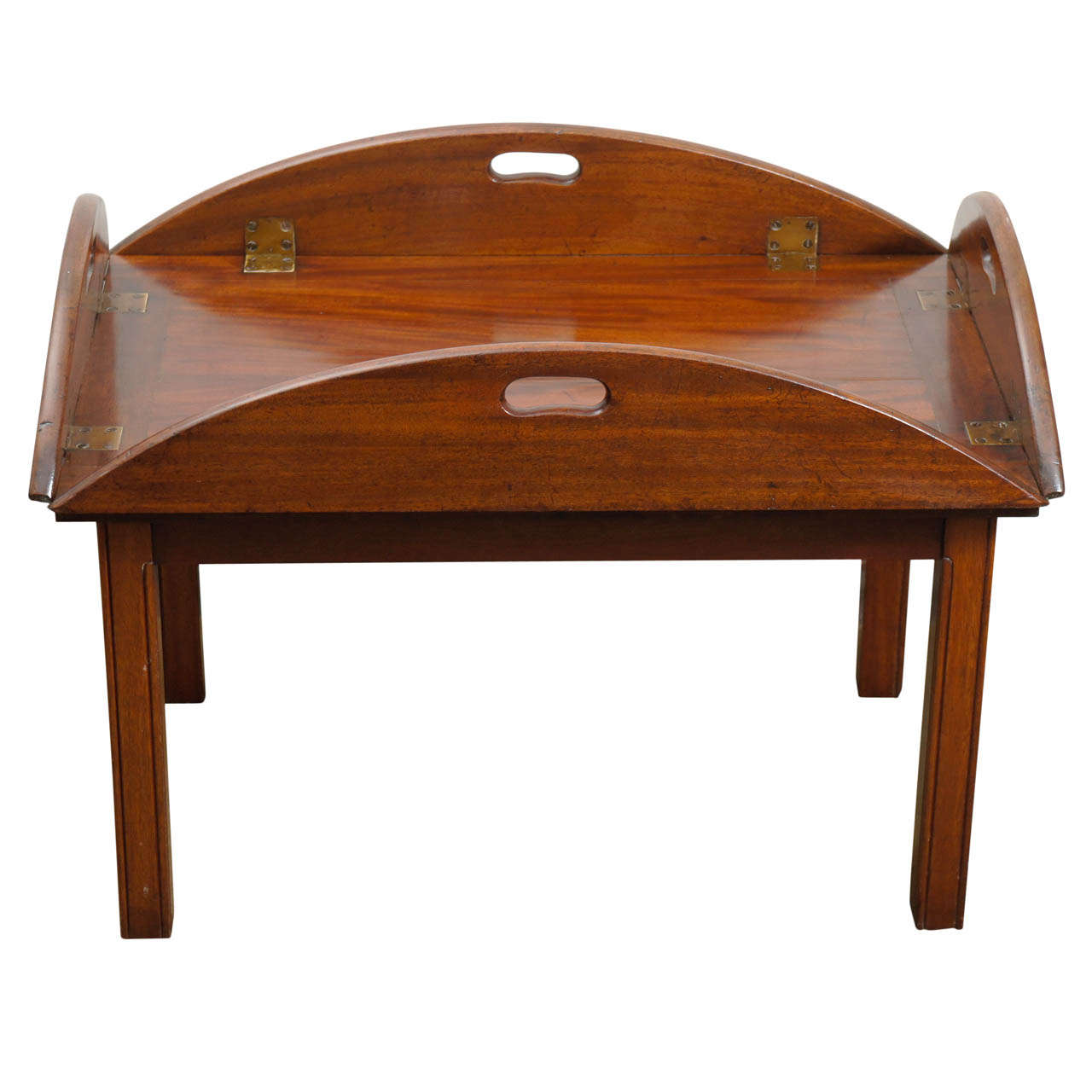 English 19th Century Mahogany Butlers Tray on  Stand
