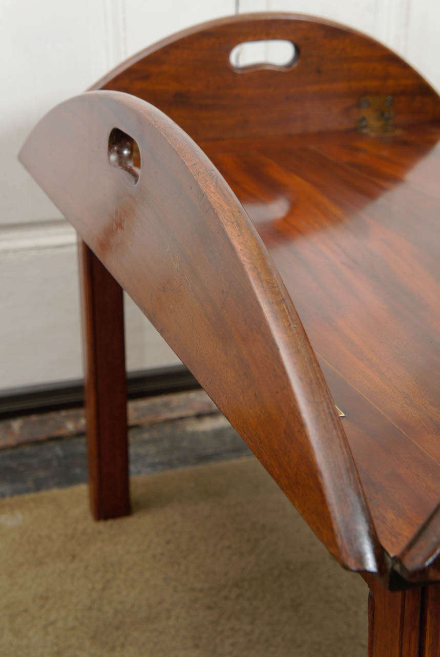 English 19th Century Mahogany Butlers Tray on  Stand 1