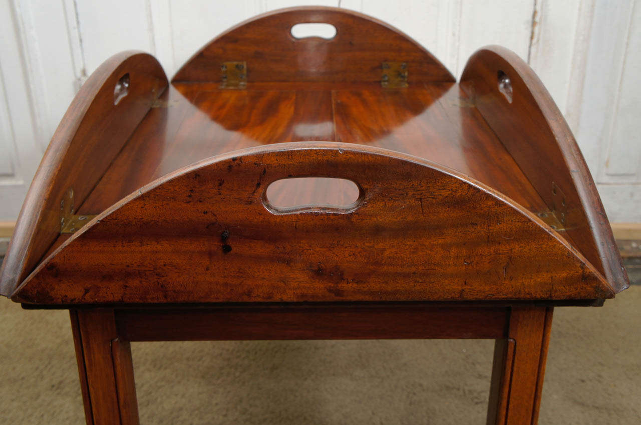 English 19th Century Mahogany Butlers Tray on  Stand 2