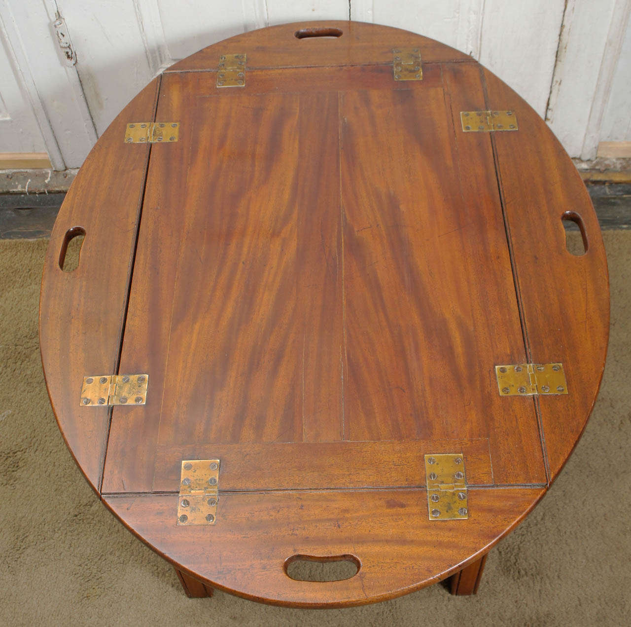 English 19th Century Mahogany Butlers Tray on  Stand 5