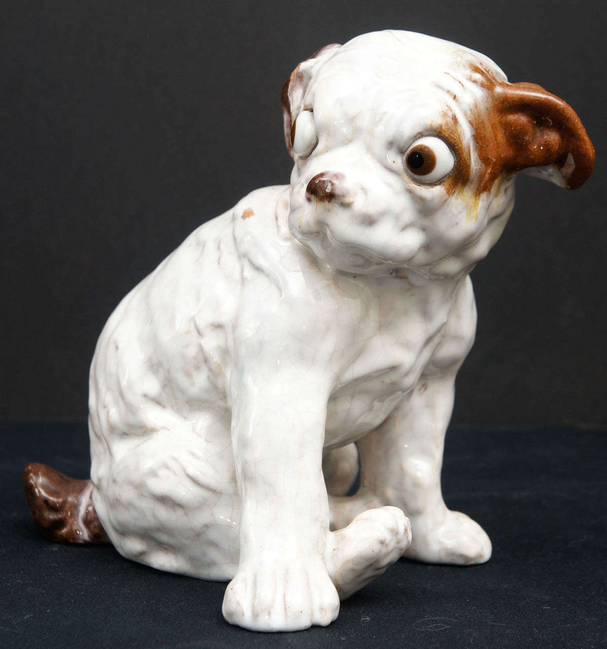 A Pair of 20th Century Glazed Terra Cotta Dog Sculptures 2