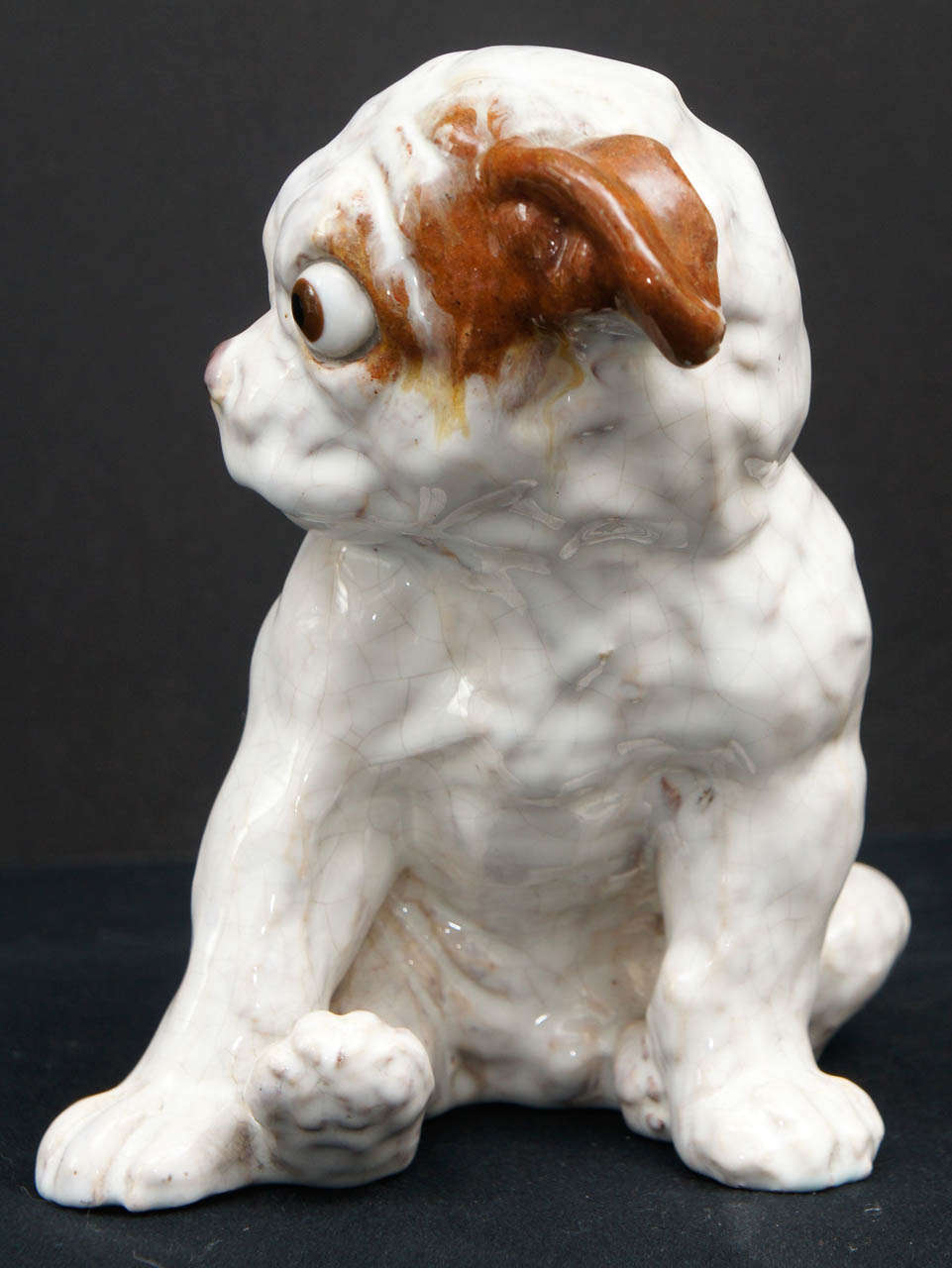 A Pair of 20th Century Glazed Terra Cotta Dog Sculptures 3