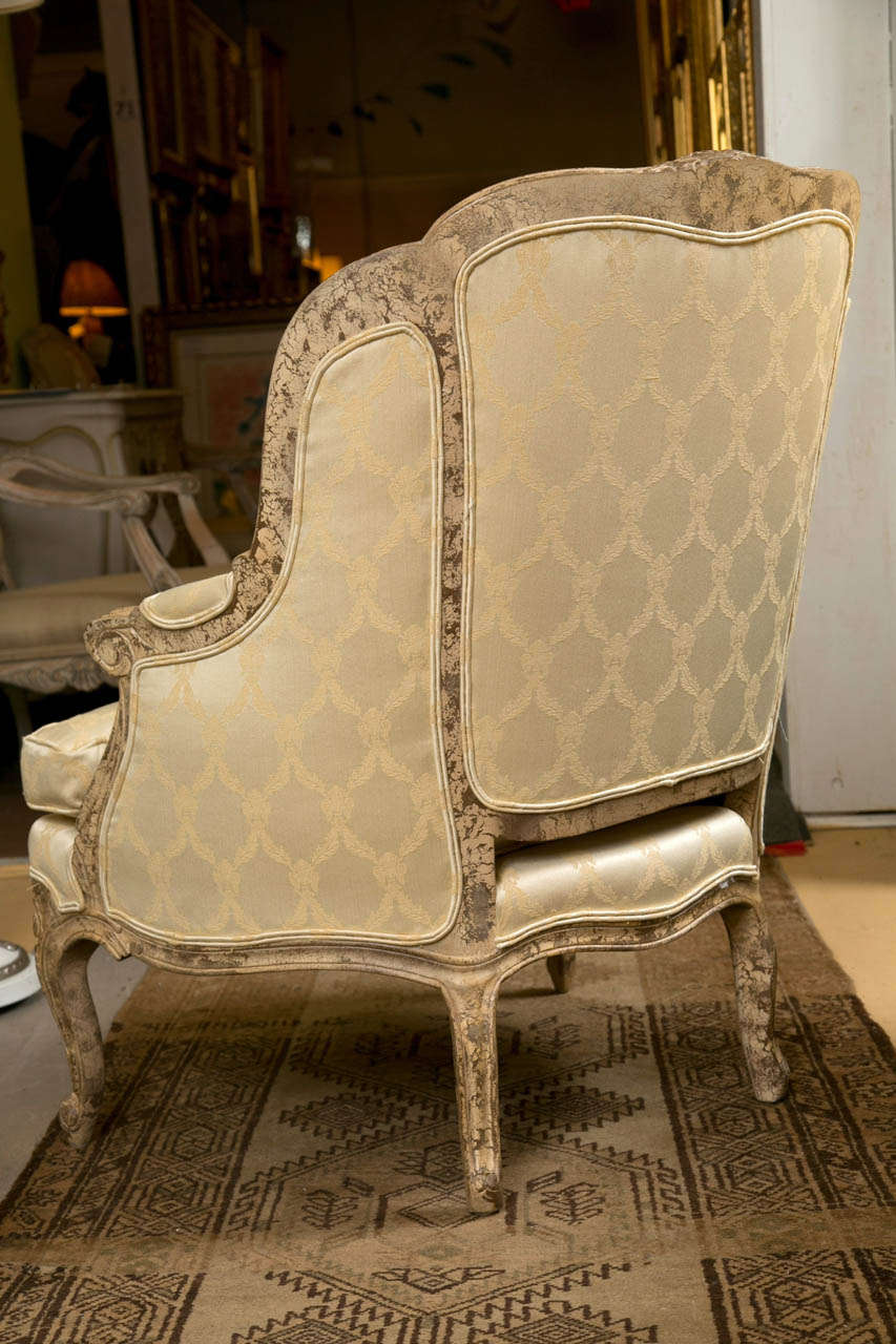 Pair of French Louis XV Style Winged Bergere Chairs 3