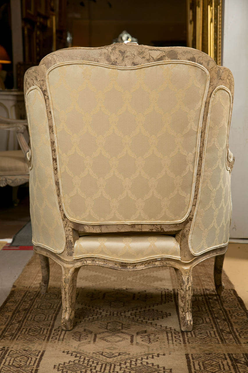 Pair of French Louis XV Style Winged Bergere Chairs 4