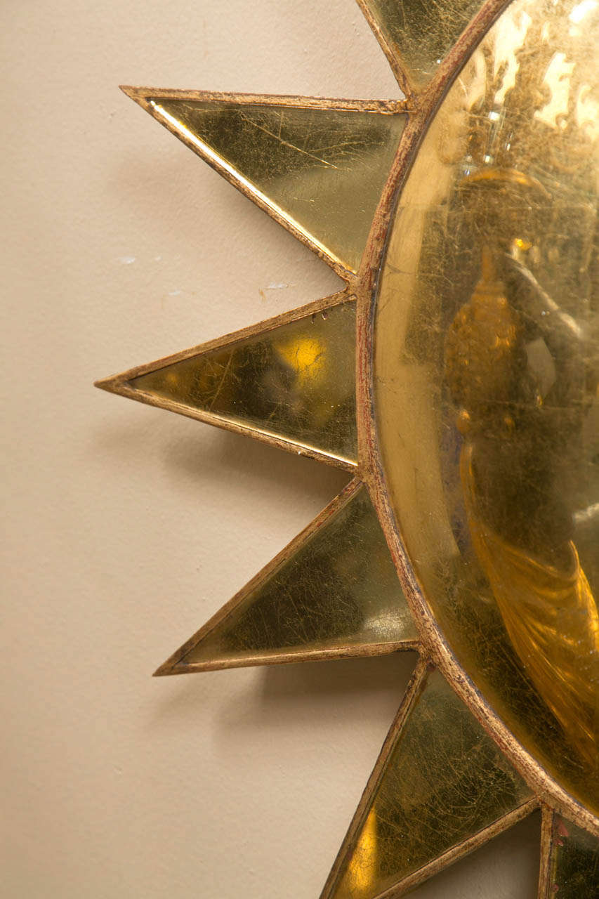 Late 20th Century Pair of Mid-Century Modern Sunburst Mirrors