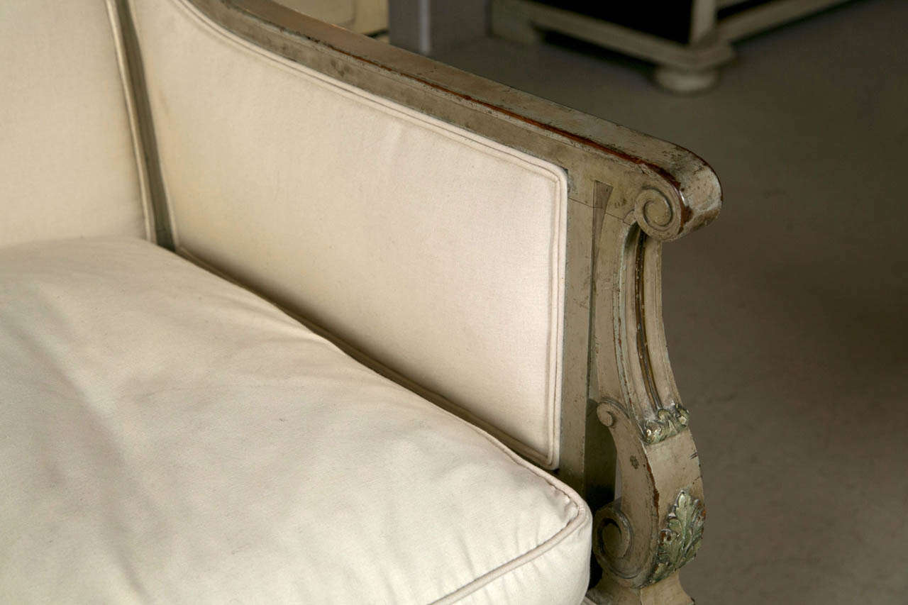 American Swedish Gustavian Style Painted Settee