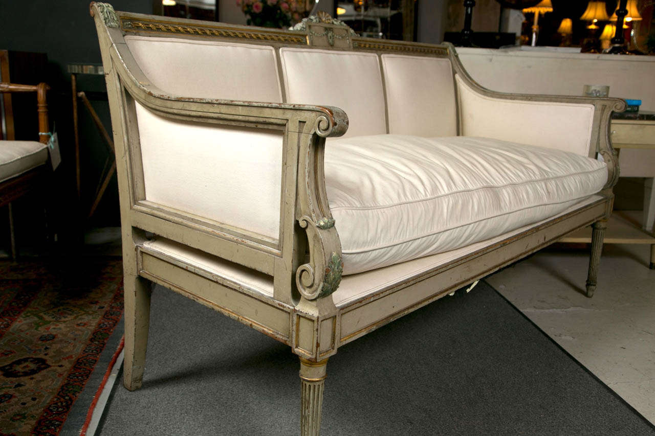 Swedish Gustavian Style Painted Settee 1