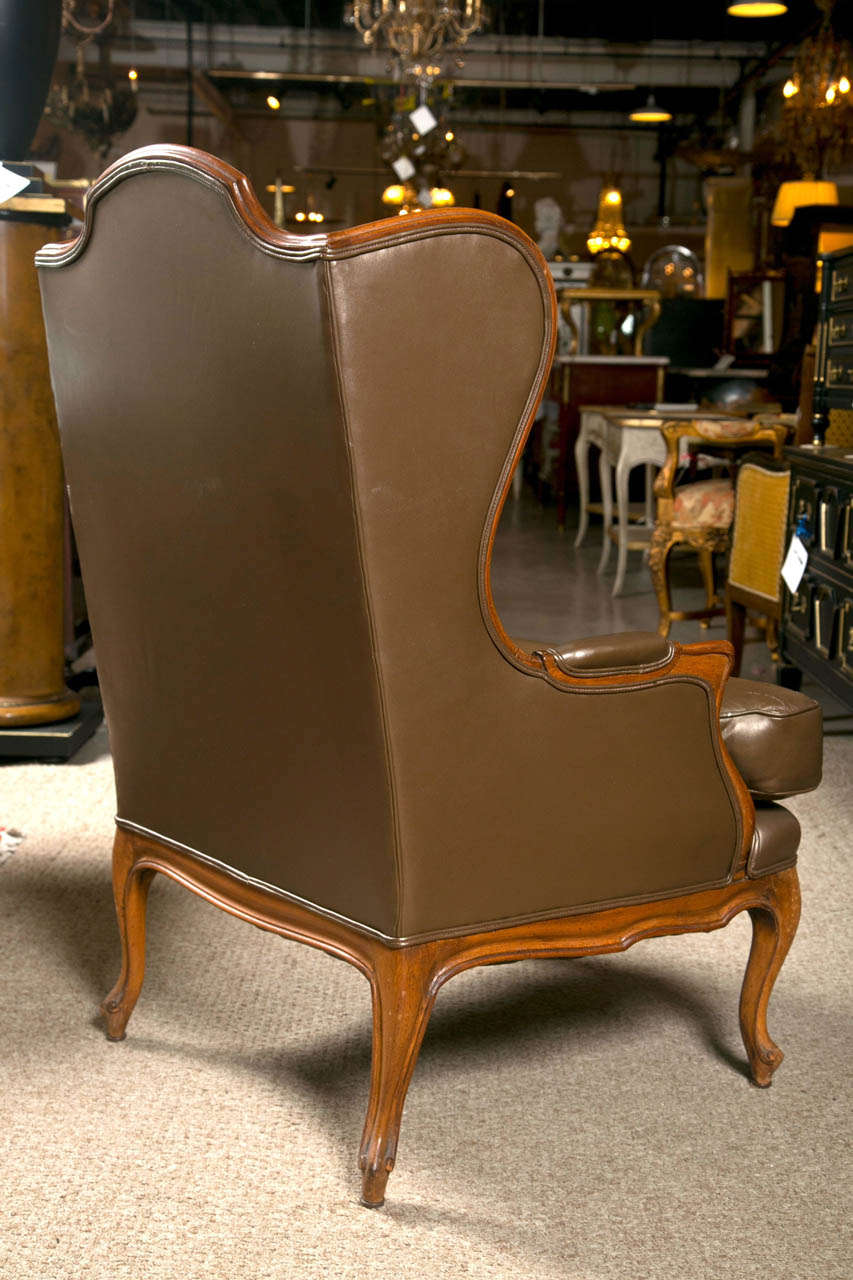 Georgian Style Leather Wingback Chair 1