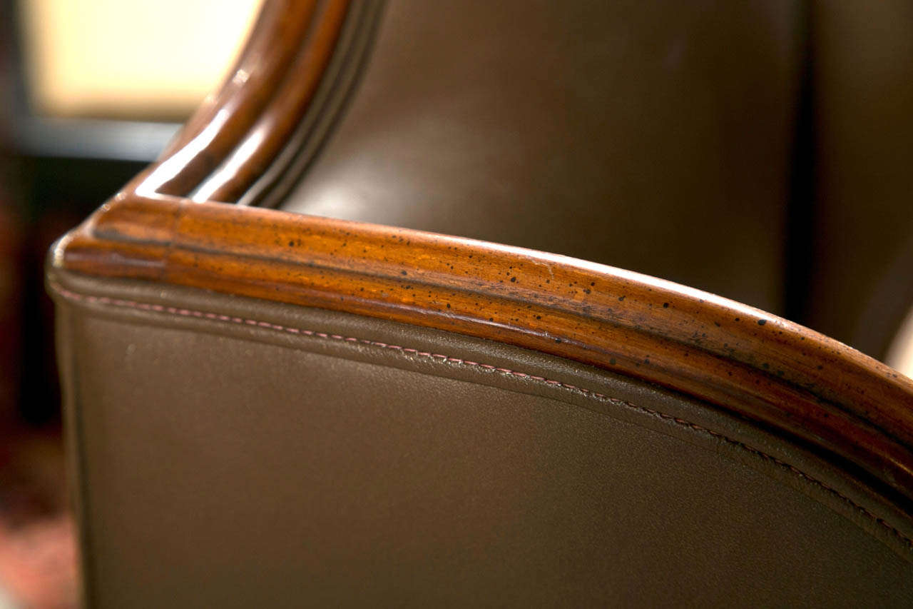 Georgian Style Leather Wingback Chair 3