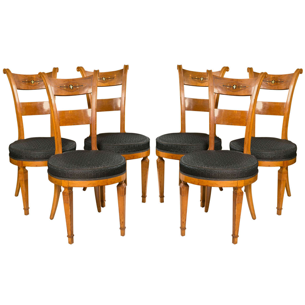 Set of Six Biedermeier Style Side Chairs For Sale at 1stdibs
