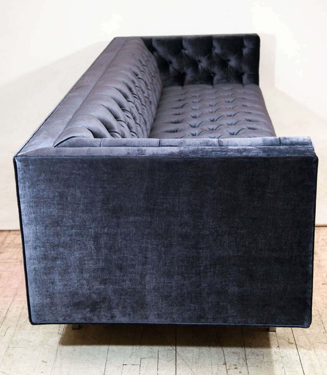 American Modern Tufted Velvet Sofa For Sale