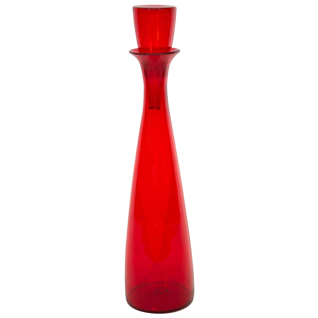 Grand and Tall Floor Decanter by Wayne Husted for Blenko