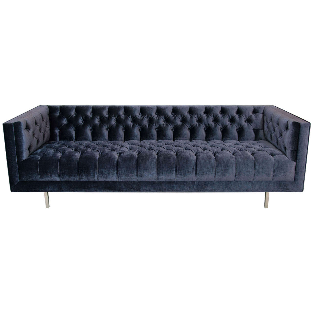 Modern Tufted Velvet Sofa For Sale at 1stdibs