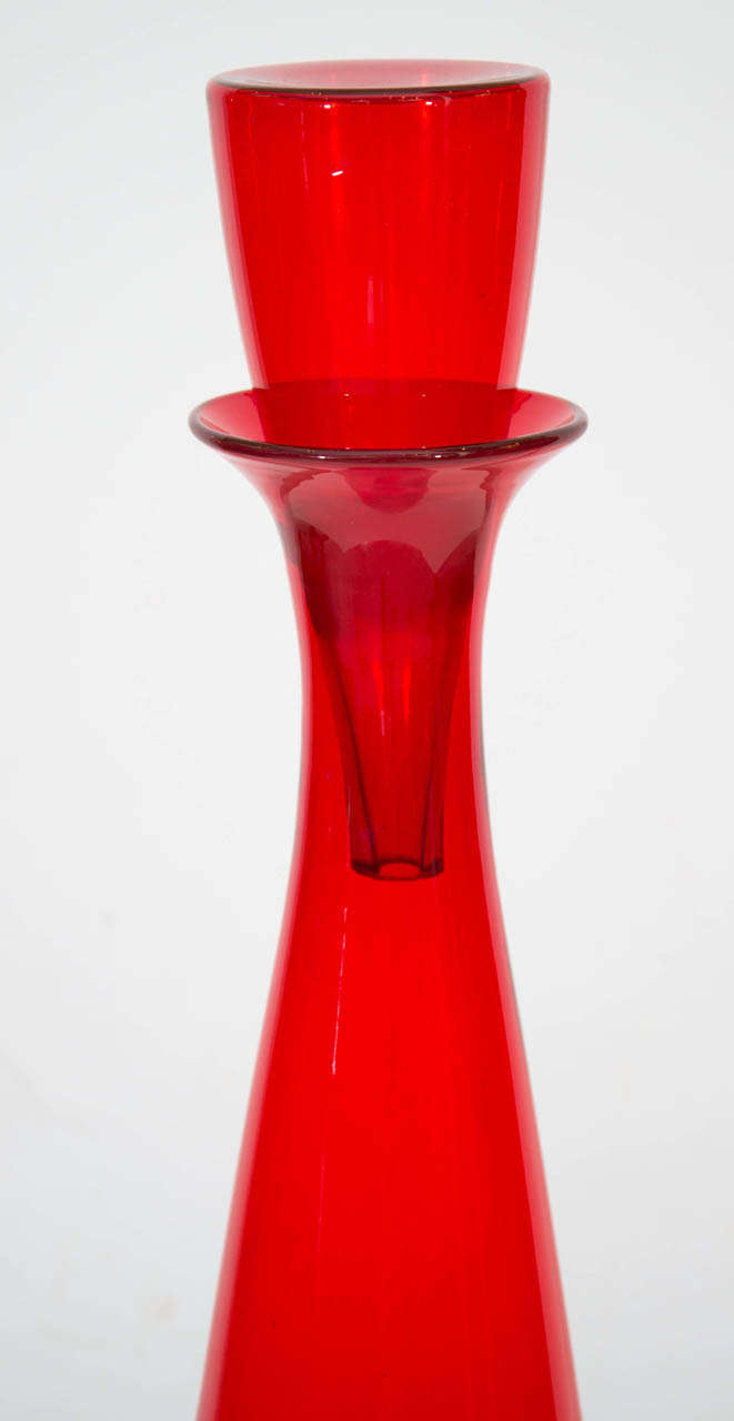 Grand and Tall Floor Decanter by Wayne Husted for Blenko at 1stdibs