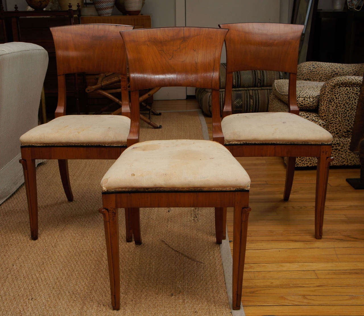 Italian Empire Walnut Chairs In Good Condition In Hudson, NY