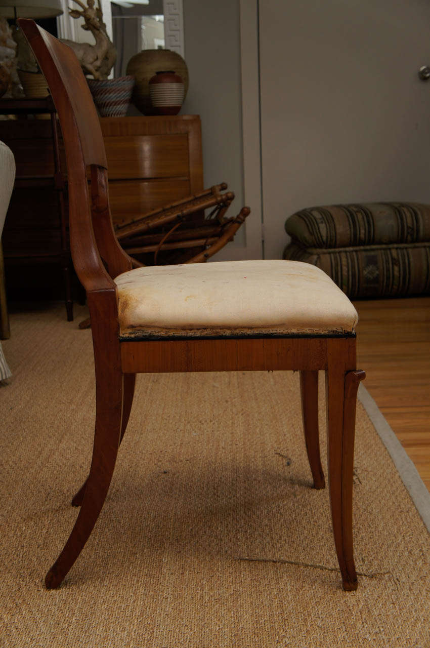 19th Century Italian Empire Walnut Chairs