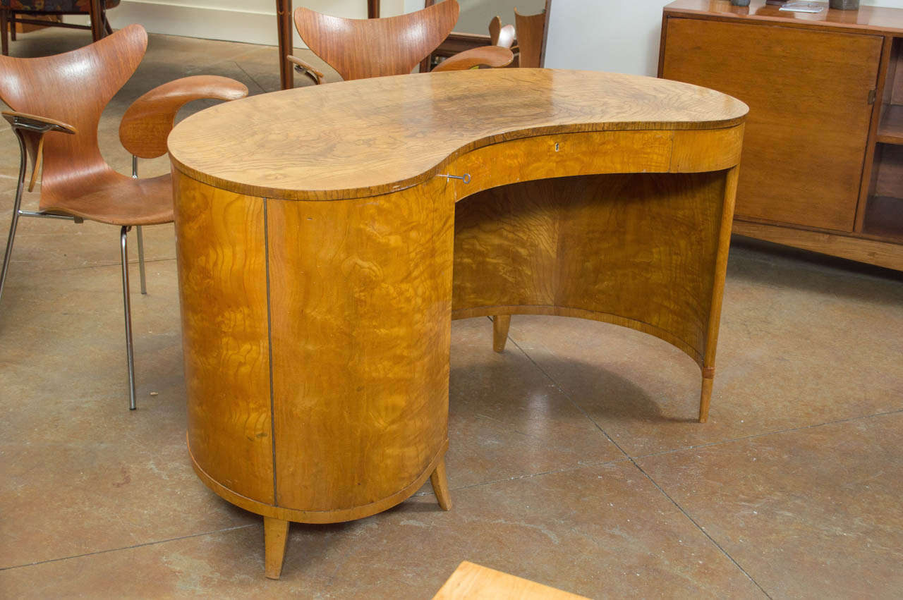 Scandinavian Modern Gorgeous Kidney Shaped Desk
