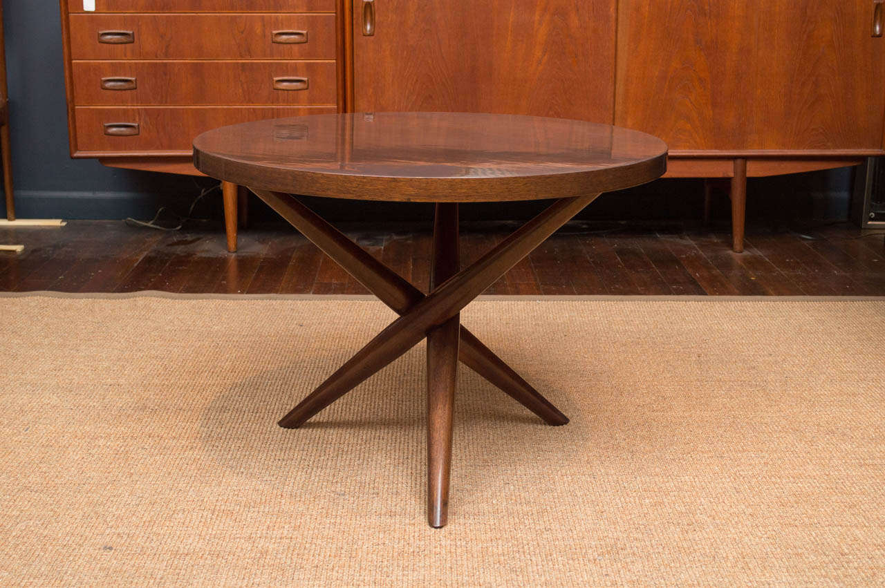 T.H. Robsjohn-Gibbings design mahogany jack table for Widdicomb.
Perfectly refinished.
