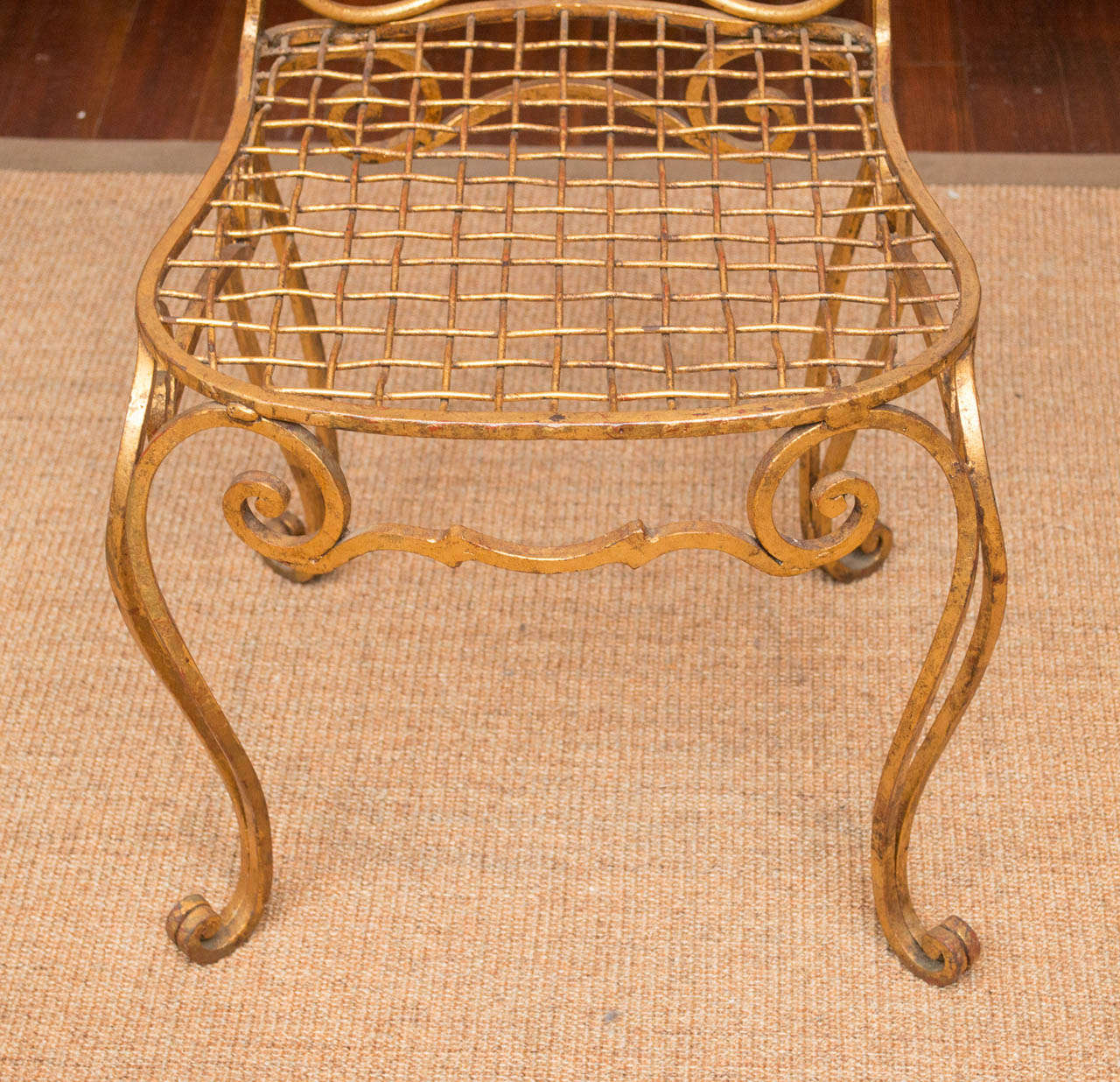 Art Deco Jean Charles Moreaux Gilt Metal Chair