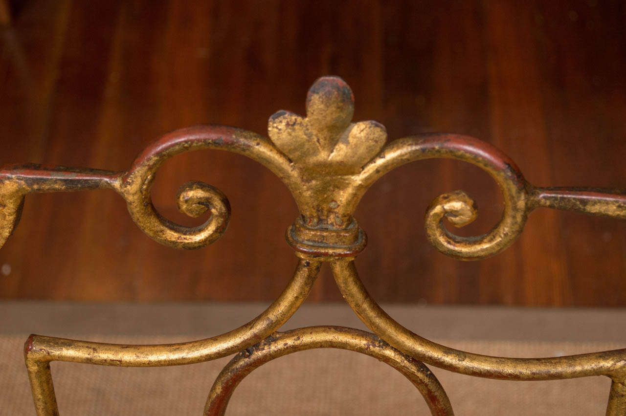 French Jean Charles Moreaux Gilt Metal Chair