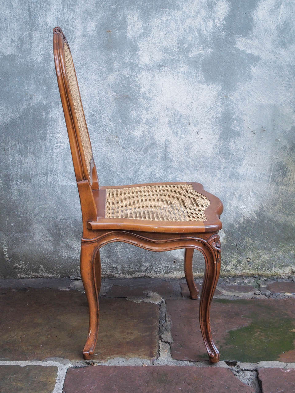 Eight French Walnut and Cane Dining Chairs, circa 1900 3