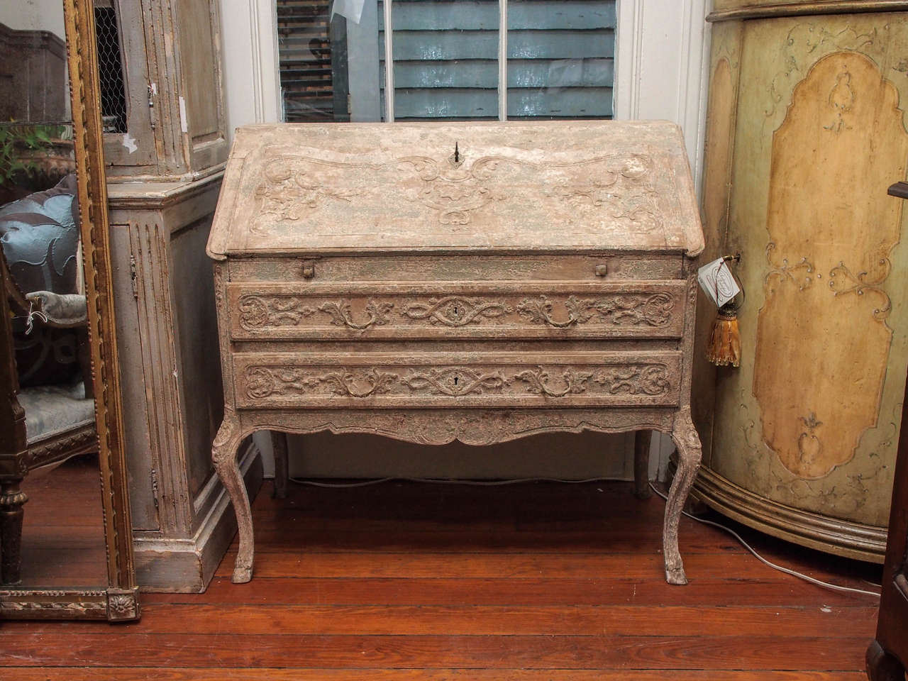 19th Century French Polychrome Secretaire