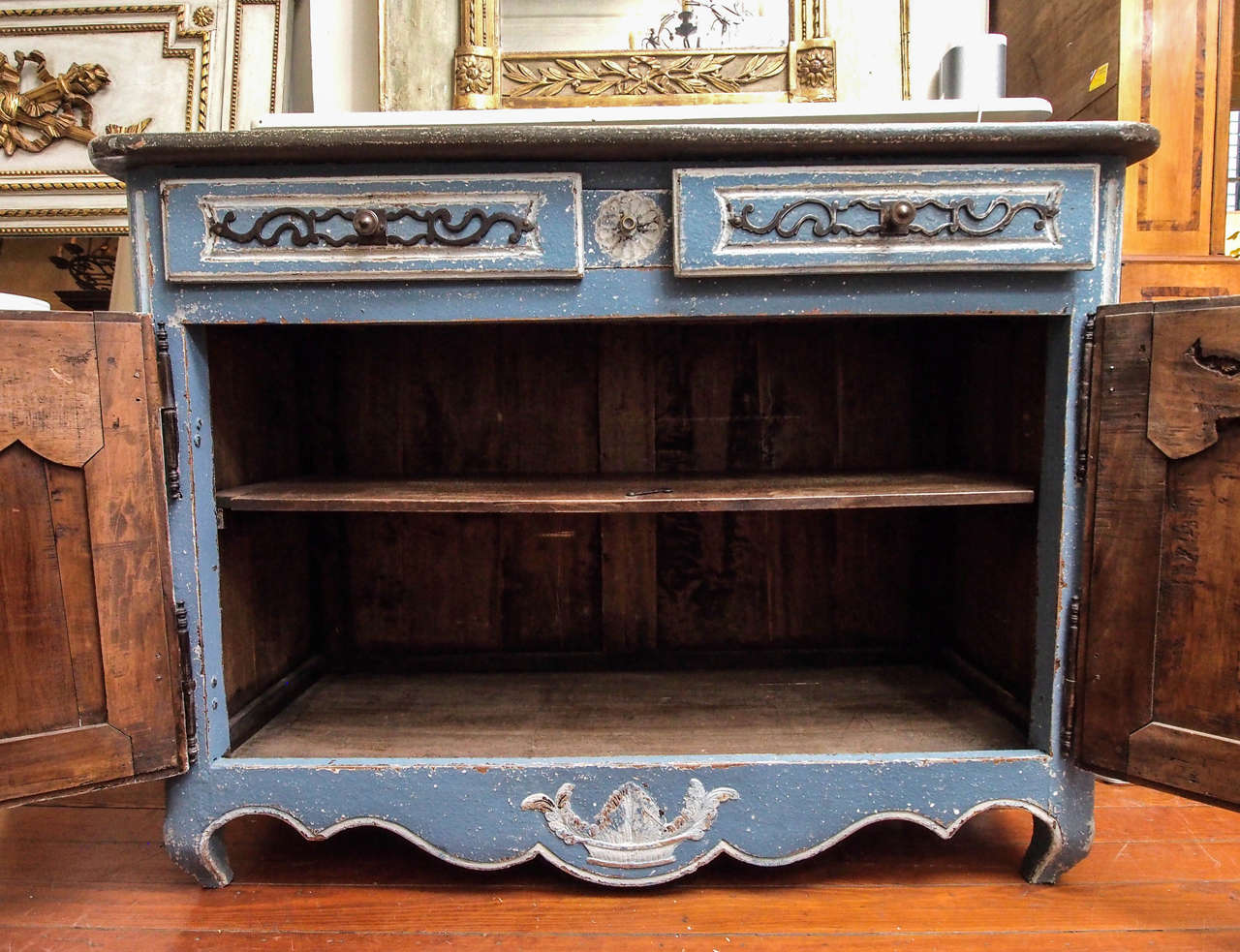 Louis XV 19th Century  Painted Buffet For Sale