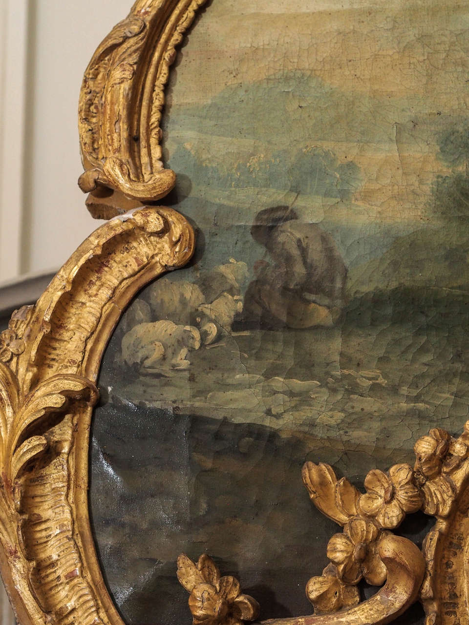 19th Century Louis XV Trumeau Mirror For Sale