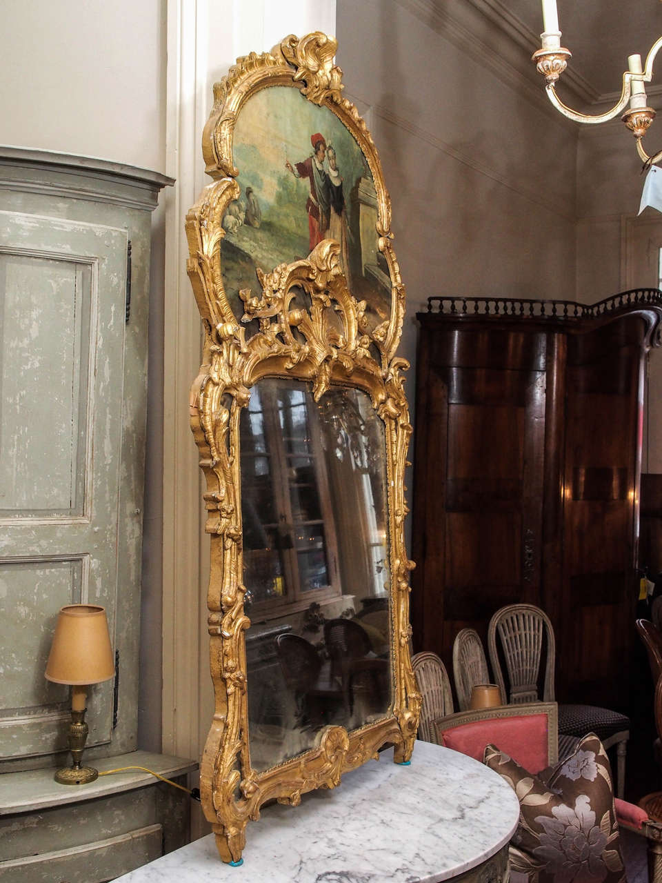 Louis XV Trumeau Mirror For Sale 4