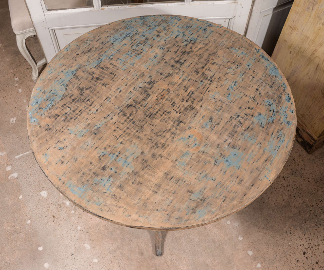 19th Century Tilt-Top Swedish Table with Remnants of Original Paint In Excellent Condition In Houston, TX