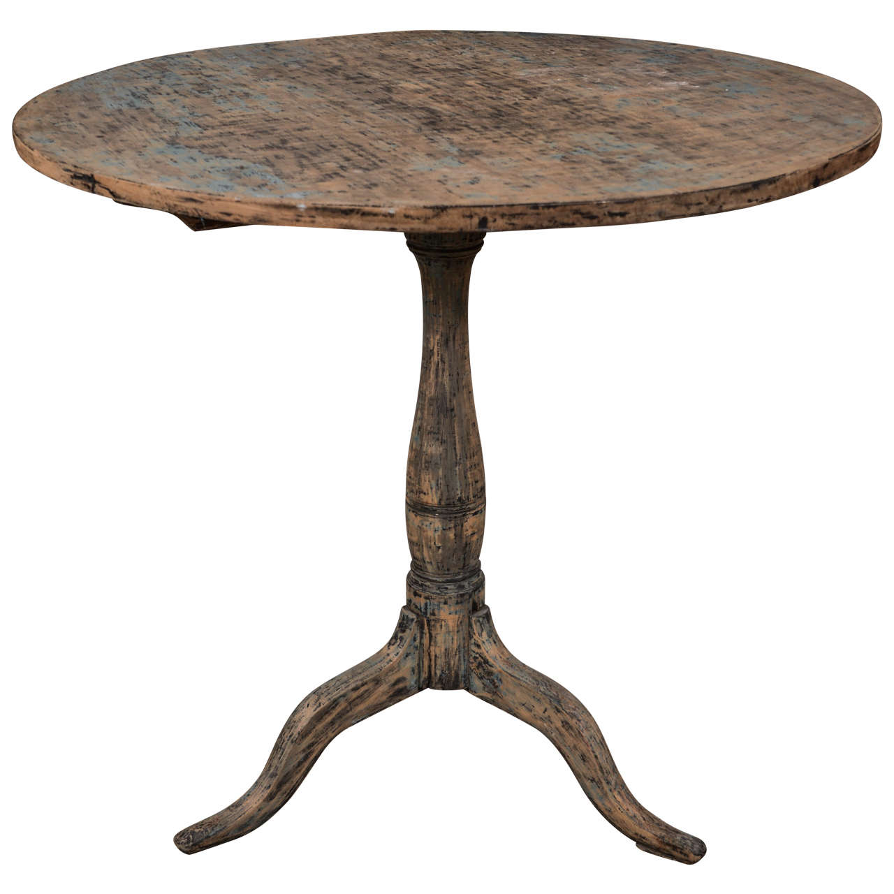 19th Century Tilt-Top Swedish Table with Remnants of Original Paint
