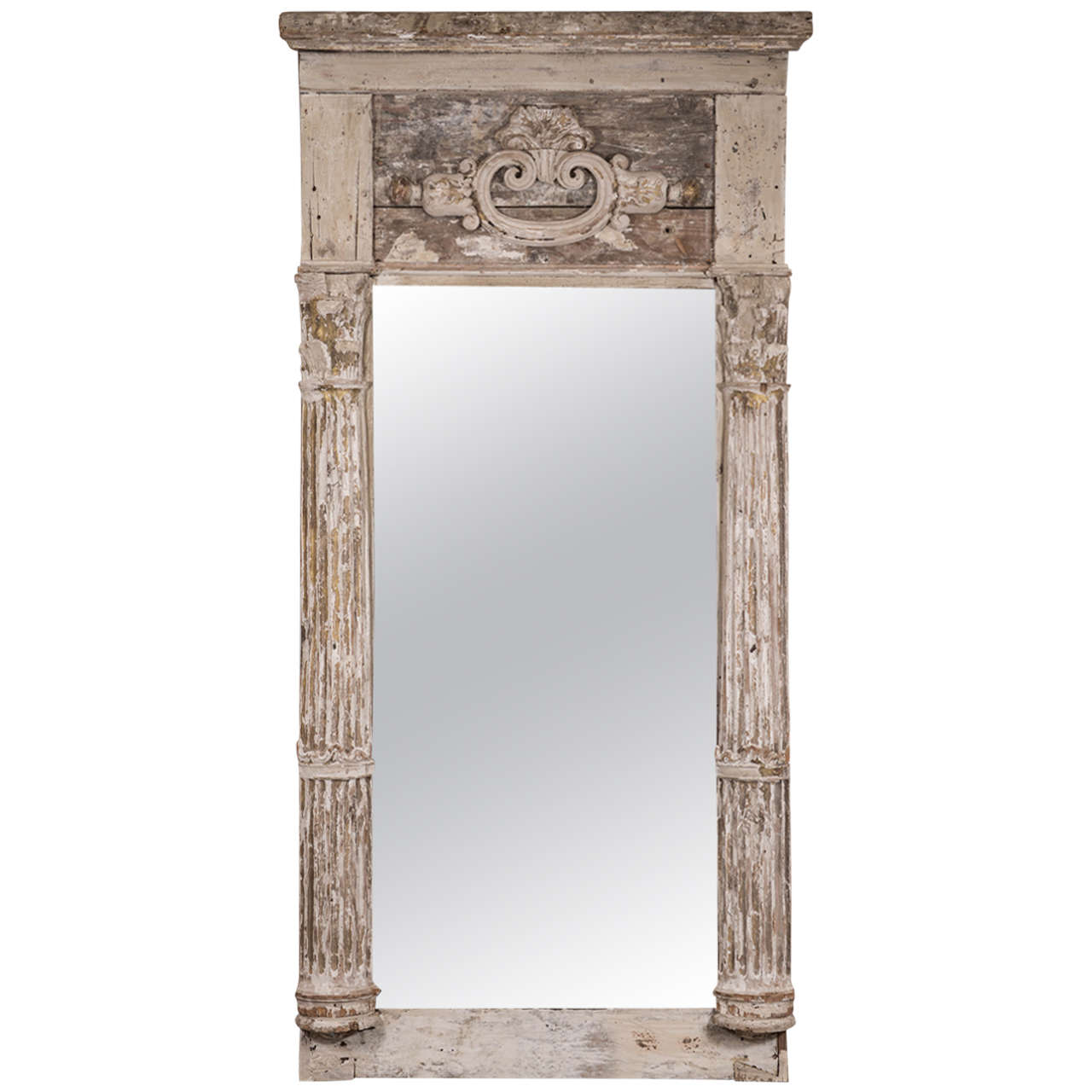 Creamy White Painted French Mirror For Sale at 1stdibs