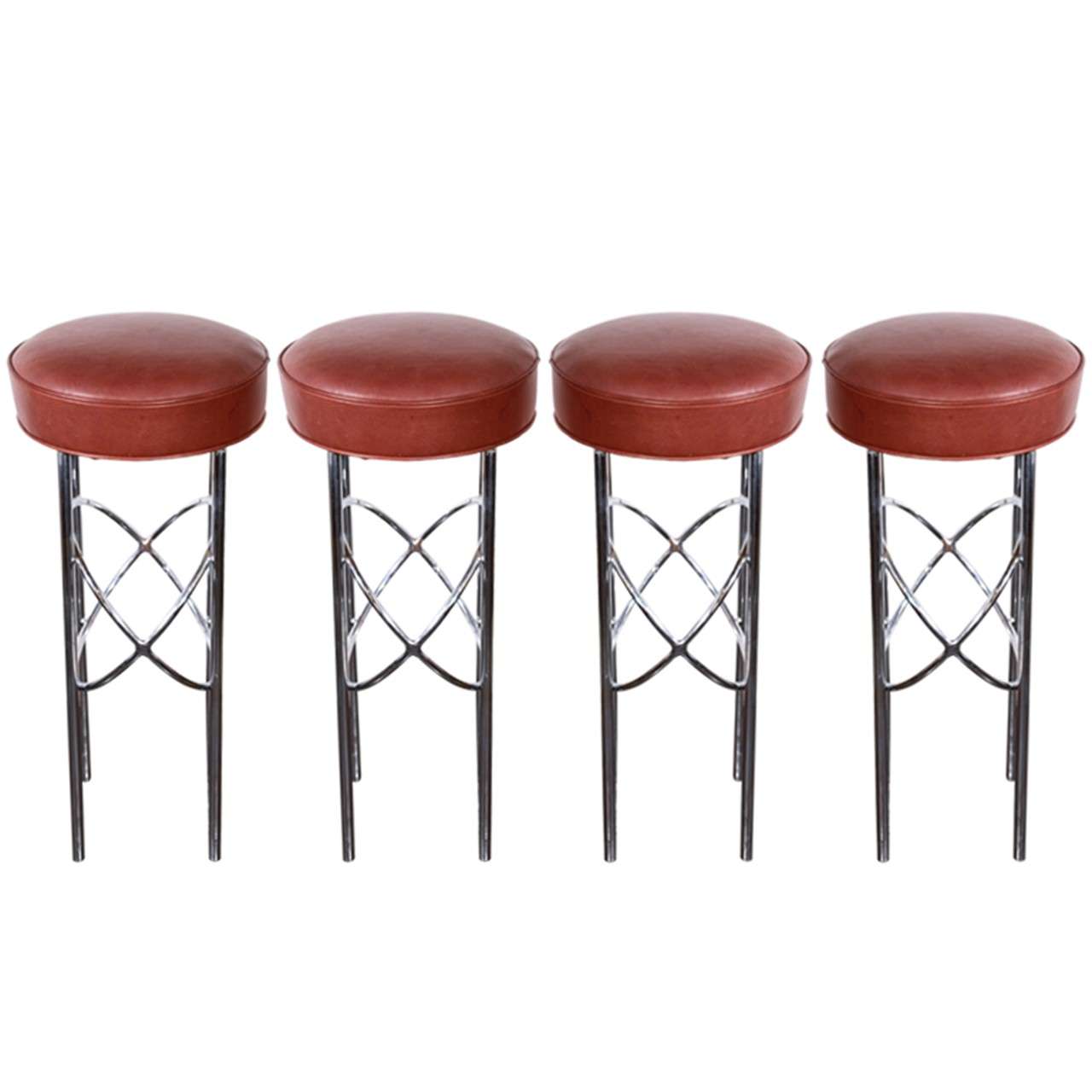 Set of 4 Stools by James Mont, ca 1940's For Sale