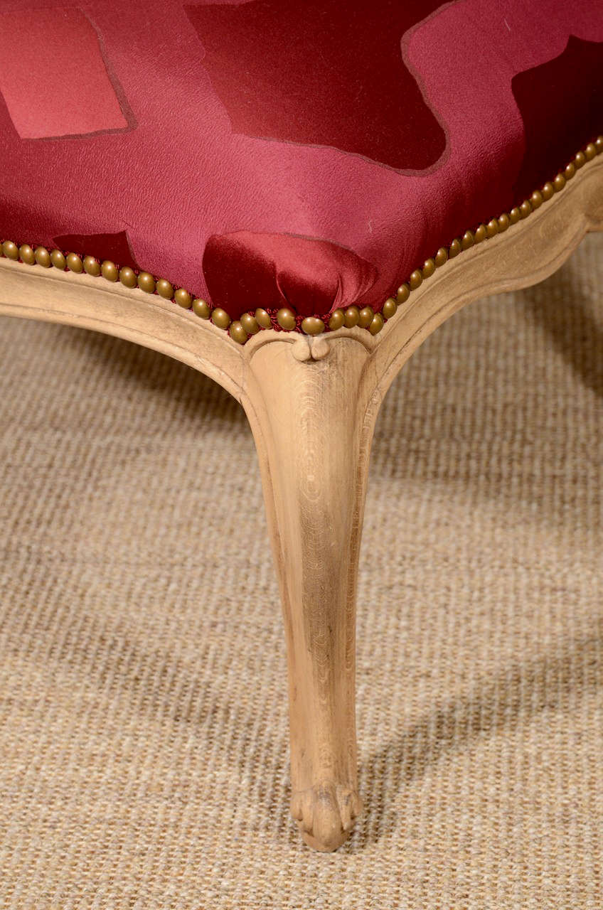 Slipper Chairs Upholstered In Red Silk Dedar Fabric  1