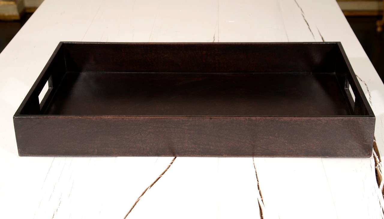 Large Brown Leather Tray