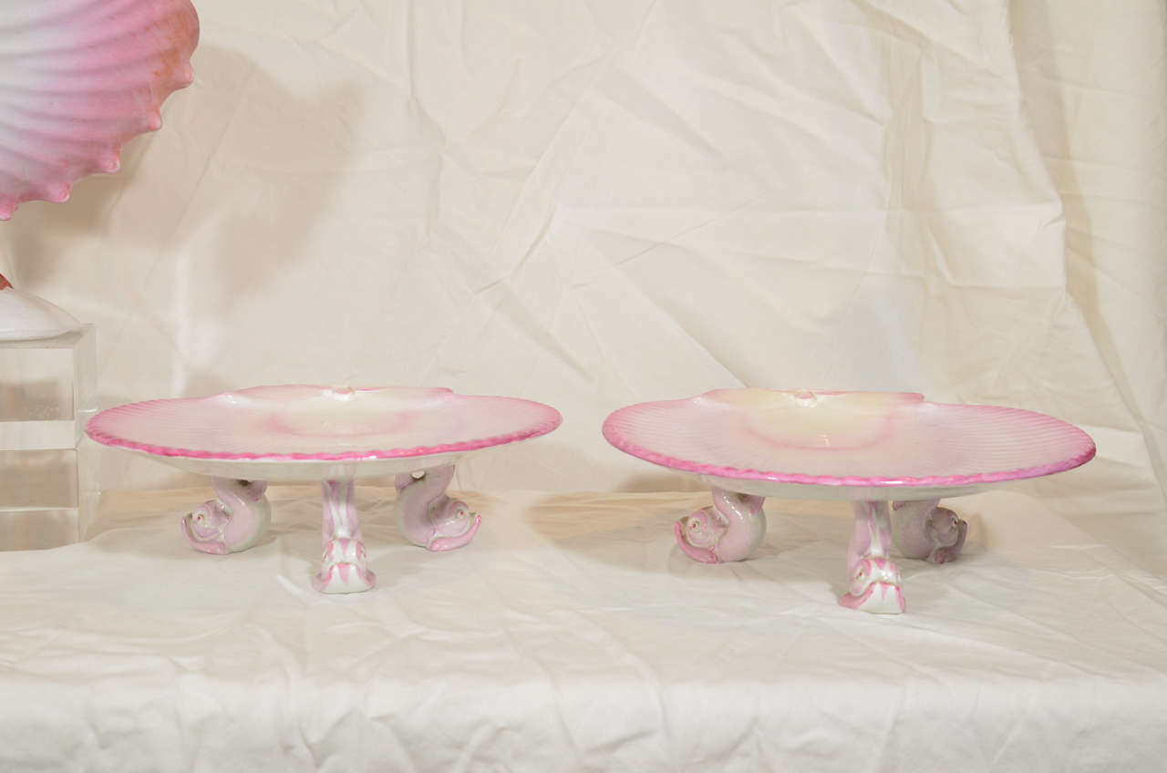 A Pink Wedgwood Dessert Service Shell Shaped Set of Dishes 1