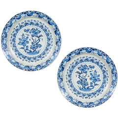 A Pair of Blue and White Dutch Delft Chargers