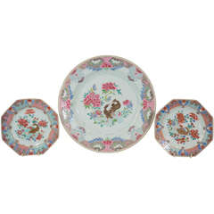 A Group of 3 Famille Rose Chinese Export Dishes with Ducks